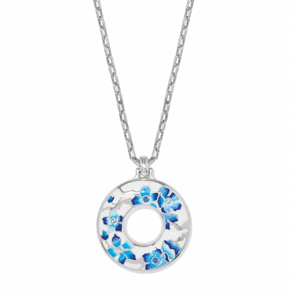 NEW BRIGHTON women's kyoto in bloom indigo ring necklace in silver